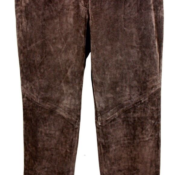Yvonne Marie Suede Pants High Rise Brown Vanishing Waist Vintage Women’s Size 14 - Picture 3 of 6